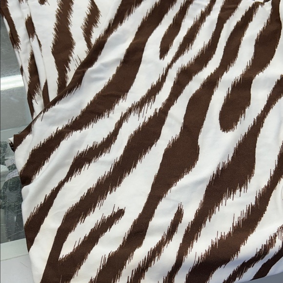 LuLaRoe TC2 Leggings Brown White Zebra Print Stretch Plus Size - Picture 4 of 6